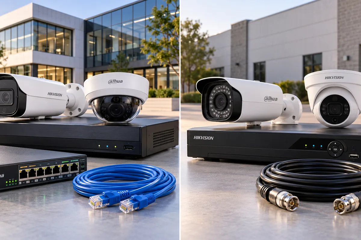 Caméras, enregistreurs et câbles : vidéosurveillance IP et analogique HD